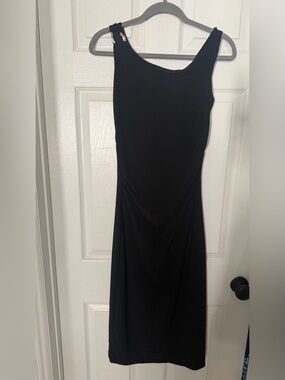 Cynthia Rowley Black One-Shoulder Sheath Dress